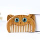 Simple Cat Pattern Green Sandalwood Portable Comb Simple Cat Pattern Green Sandalwood Portable Comb
