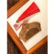 Green Sandalwood Flower Engraved Soothing Comb Green Sandalwood Flower Engraved Soothing Comb