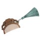Green Sandalwood Fox Peony Lotus Engraved Comb