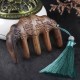 Green Sandalwood Plum Blossom Koi Fish Engraved Comb Green Sandalwood Plum Blossom Koi Fish Engraved Comb