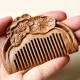 Natural Green Sandalwood Lotus Engraved Soothing Comb Natural Green Sandalwood Lotus Engraved Soothing Comb