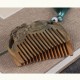 Green Sandalwood Fox Peony Lotus Engraved Comb