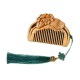 Natural Green Sandalwood Lotus Engraved Soothing Comb Natural Green Sandalwood Lotus Engraved Soothing Comb