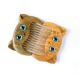 Simple Cat Pattern Green Sandalwood Portable Comb Simple Cat Pattern Green Sandalwood Portable Comb