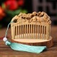 Green Sandalwood Fox Peony Lotus Engraved Comb