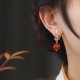 925 Sterling Silver Red Agate Flower Confidence Earrings 925 Sterling Silver Red Agate Flower Confidence Earrings