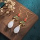 FengShui White Jade Luck Drop Earrings FengShui White Jade Luck Drop Earrings