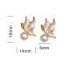 925 Sterling Silver Gold-Plated Natural Pearl Butterfly Wisdom Stud Earrings 925 Sterling Silver Gold-Plated Natural Pearl Butterfly Wisdom Stud Earrings
