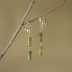 925 Sterling Silver Gold-Plated Peridot Bamboo Leaf Drop Earrings 925 Sterling Silver Gold-Plated Peridot Bamboo Leaf Drop Earrings