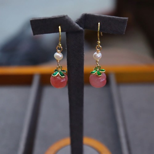 Gold-plated Copper Agate Pearl Positive Jewelry Set Gold-plated Copper Agate Pearl Positive Jewelry Set