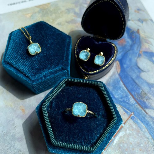 925 Silver Gold-Plated Turquoise Protection Set 925 Silver Gold-Plated Turquoise Protection Set
