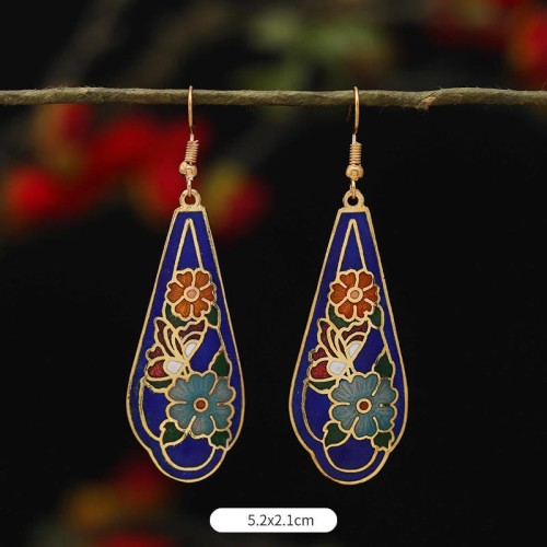 Lotus Butterfly Flower Alloy Copper Enlightenment Earrings Lotus Butterfly Flower Alloy Copper Enlightenment Earrings