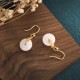 White Jade Double Happiness Fortune Earrings White Jade Double Happiness Fortune Earrings