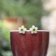 White Jade Flower Luck Blessing Stud Earrings White Jade Flower Luck Blessing Stud Earrings