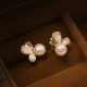 925 Silver 18K Gold-Plated Pearl Butterfly Zircon Stud Earrings 925 Silver 18K Gold-Plated Pearl Butterfly Zircon Stud Earrings