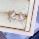 925 Sterling Silver Gold-Plated Natural Pearl Butterfly Wisdom Stud Earrings 925 Sterling Silver Gold-Plated Natural Pearl Butterfly Wisdom Stud Earrings