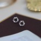 925 Sterling Silver Copper Wreath Blessing Flower Earrings 925 Sterling Silver Copper Wreath Blessing Flower Earrings