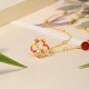 925 Sterling Silver Four Leaf Clover Koi Fish Red Agate Wealth Jewelry Set 925 Sterling Silver Four Leaf Clover Koi Fish Red Agate Wealth Jewelry Set