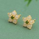 925 Sterling Silver Hetian Jade Luck Flower Stud Earrings 925 Sterling Silver Hetian Jade Luck Flower Stud Earrings