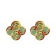 925 Sterling Silver Jade Four Leaf Clover Luck Earrings 925 Sterling Silver Jade Four Leaf Clover Luck Earrings
