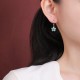 925 Sterling Silver Plated Gold Green Jade Flower Earrings 925 Sterling Silver Plated Gold Green Jade Flower Earrings