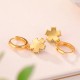 925 Sterling Silver Plated Gold Green Jade Flower Earrings 925 Sterling Silver Plated Gold Green Jade Flower Earrings