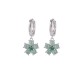 925 Sterling Silver Plated Gold Green Jade Flower Earrings 925 Sterling Silver Plated Gold Green Jade Flower Earrings