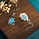925 Sterling Silver Blue Chalcedony Koi Fish Vitality Earrings 925 Sterling Silver Blue Chalcedony Koi Fish Vitality Earrings
