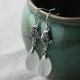 925 Sterling Silver Chalcedony Fu Character Positive Earrings 925 Sterling Silver Chalcedony Fu Character Positive Earrings