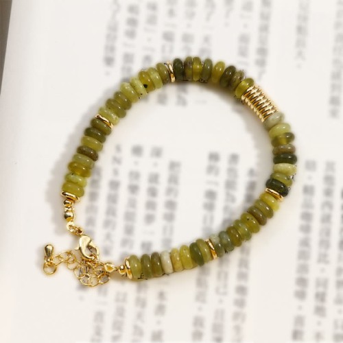 Gilded Cyan Jade Success Healing Bracelet Gilded Cyan Jade Success Healing Bracelet