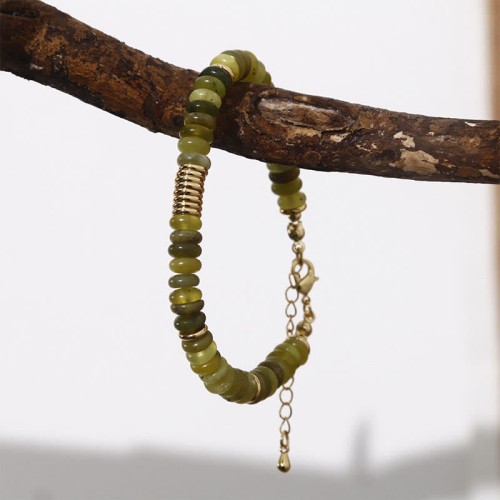 Gilded Cyan Jade Success Healing Bracelet Gilded Cyan Jade Success Healing Bracelet