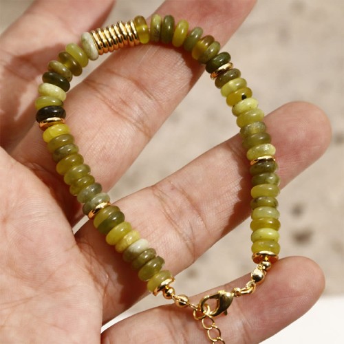 Gilded Cyan Jade Success Healing Bracelet Gilded Cyan Jade Success Healing Bracelet