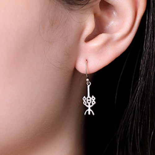 925 Sterling Silver Chinese 'Ping An' 'Xi Le' Protection Earrings 925 Sterling Silver Chinese 'Ping An' 'Xi Le' Protection Earrings