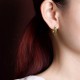 925 Silver Gold-Plated Hetian Cyan Jade Pea Earrings 925 Silver Gold-Plated Hetian Cyan Jade Pea Earrings