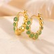 925 Silver Gold-Plated Hetian Cyan Jade Pea Earrings 925 Silver Gold-Plated Hetian Cyan Jade Pea Earrings