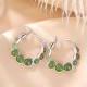 925 Silver Gold-Plated Hetian Cyan Jade Pea Earrings 925 Silver Gold-Plated Hetian Cyan Jade Pea Earrings
