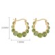 925 Silver Gold-Plated Hetian Cyan Jade Pea Earrings 925 Silver Gold-Plated Hetian Cyan Jade Pea Earrings