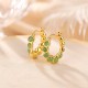 925 Silver Gold-Plated Hetian Cyan Jade Pea Earrings 925 Silver Gold-Plated Hetian Cyan Jade Pea Earrings