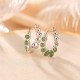 925 Silver Gold-Plated Hetian Cyan Jade Pea Earrings 925 Silver Gold-Plated Hetian Cyan Jade Pea Earrings