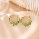 925 Silver Gold-Plated Hetian Cyan Jade Pea Earrings 925 Silver Gold-Plated Hetian Cyan Jade Pea Earrings