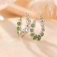 925 Silver Gold-Plated Hetian Cyan Jade Pea Earrings 925 Silver Gold-Plated Hetian Cyan Jade Pea Earrings