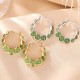 925 Silver Gold-Plated Hetian Cyan Jade Pea Earrings 925 Silver Gold-Plated Hetian Cyan Jade Pea Earrings