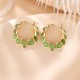 925 Silver Gold-Plated Hetian Cyan Jade Pea Earrings 925 Silver Gold-Plated Hetian Cyan Jade Pea Earrings