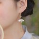 14K Gold Filled Copper Jade Fan Bamboo Earrings 14K Gold Filled Copper Jade Fan Bamboo Earrings