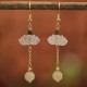 Hetian Jade Lotus Prosperity Earrings Hetian Jade Lotus Prosperity Earrings