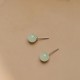 Round Jade Beaded Luck Stud Earrings Round Jade Beaded Luck Stud Earrings