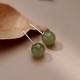 Round Jade Beaded Luck Stud Earrings Round Jade Beaded Luck Stud Earrings