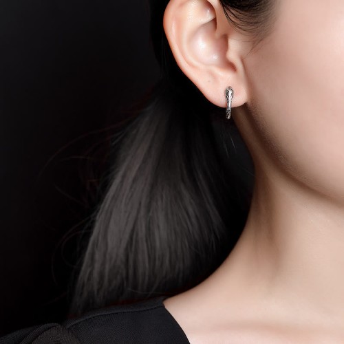 925 Silver Green-Eyed Snake Year of the Snake Earrings 925 Silver Green-Eyed Snake Year of the Snake Earrings
