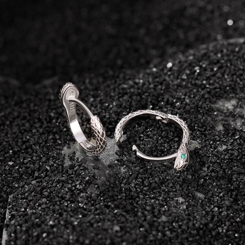 925 Silver Green-Eyed Snake Year of the Snake Earrings 925 Silver Green-Eyed Snake Year of the Snake Earrings