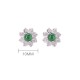 925 Sterling Silver Round Jade Flower Prosperity Earrings 925 Sterling Silver Round Jade Flower Prosperity Earrings